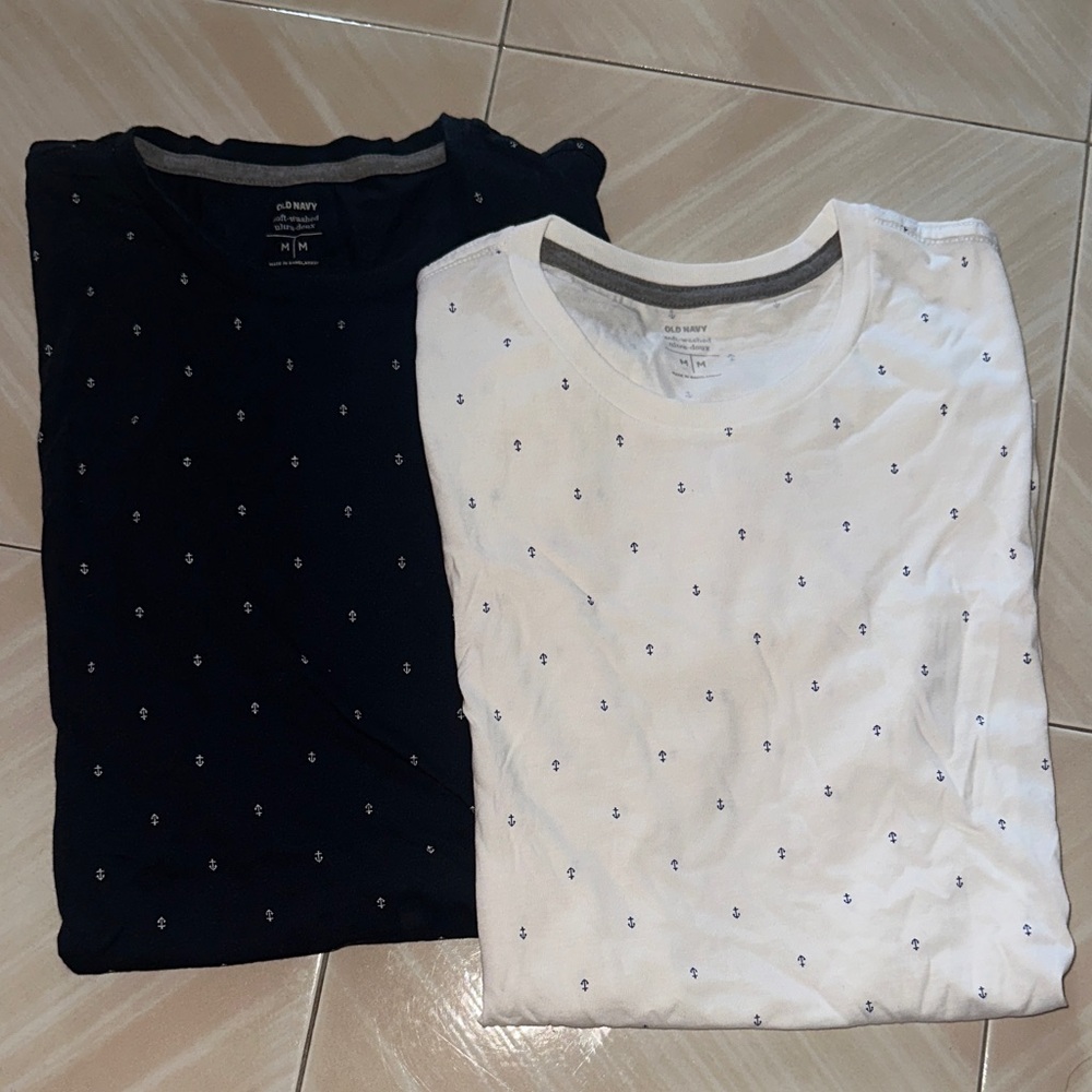 Old Navy Navy and White Anchor T-Shirts